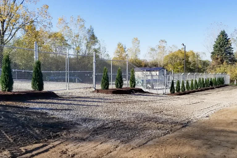Commercial Security Fence built by TAW Landscape of Michigan